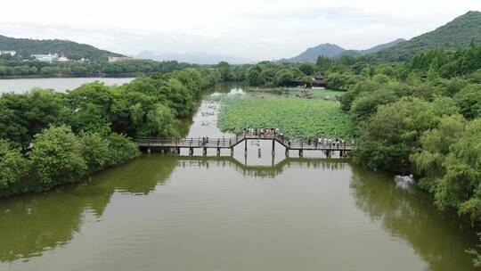 航拍浙江杭州湘湖