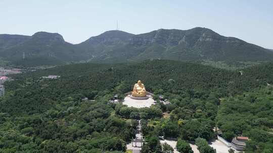 航拍山东济南千佛山风景区