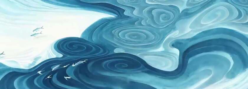 水墨风格流动波纹背景