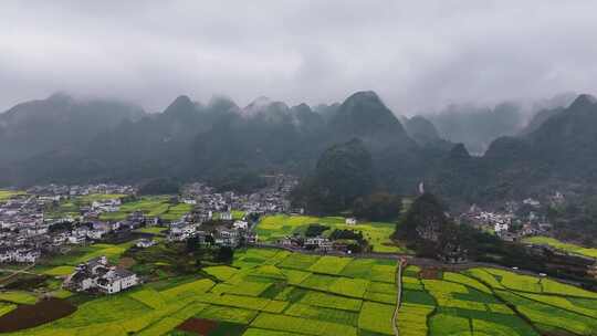 贵州黔西南布依族苗族万峰林油菜花高空航拍