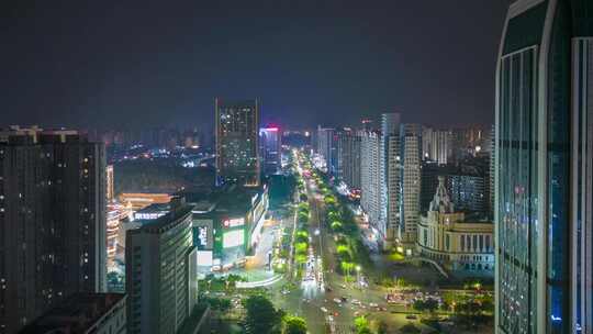 安徽蚌埠夜景延时蚌埠东海大道夜景延时