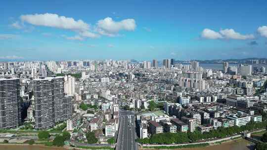 航拍汕头城市风光汕头大景