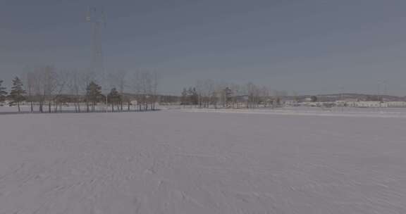 黑龙江冬季雪原风光