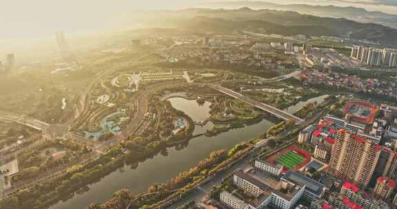 江西瑞金城市航拍大景0185