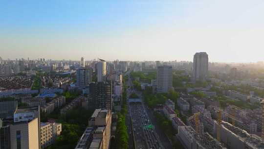 五角场 上海杨浦区  高架 城市交通车流