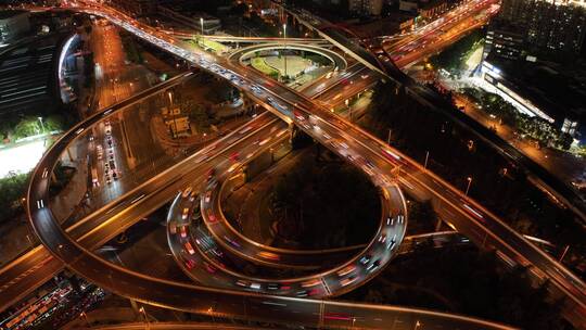 漕溪北路立交夜景航拍