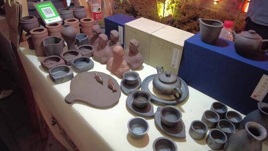 郴州长卷步行街陶瓷杯陶器杯子作品展示
