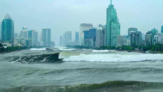 城市淹没水灾海啸