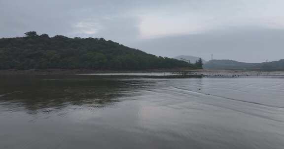 海陵岛瓦晒湾网红赶海圣地航拍