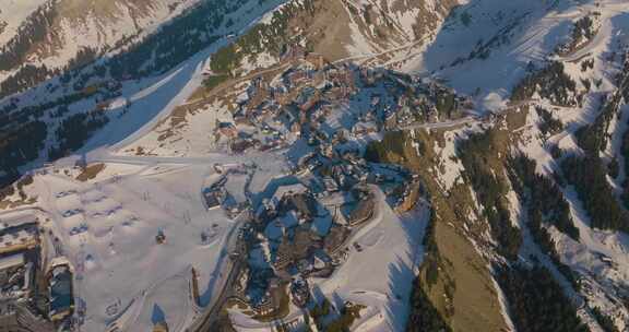 Morzine，雪，山，树