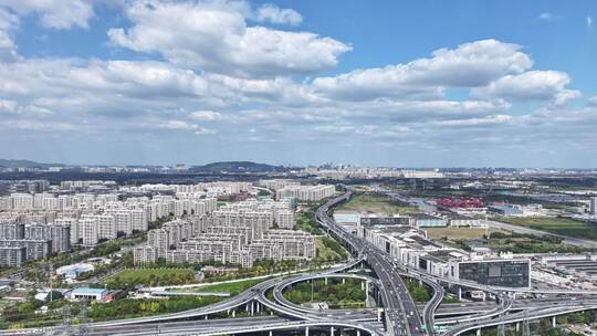 杭州立交桥城市航拍延时4K