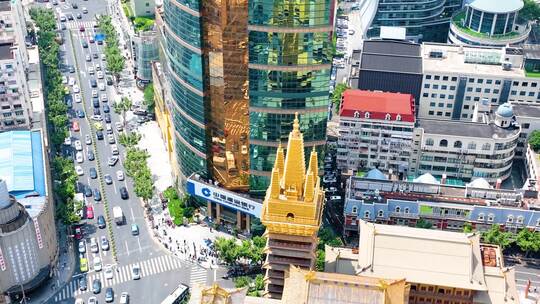 上海市静安区静安寺庙风景景区城市地标风光