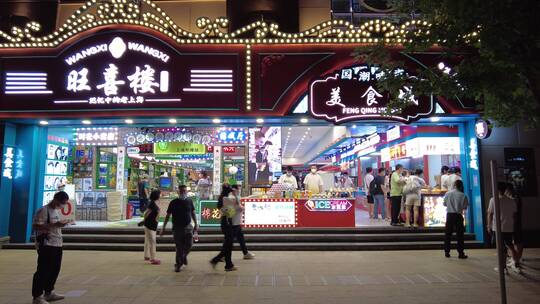 上海南京东路外滩外白渡桥黄浦区夜景4K实拍