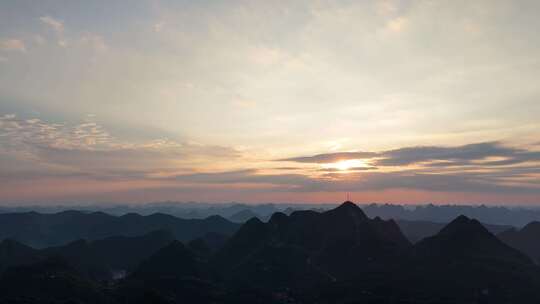 大山夕阳落日美景