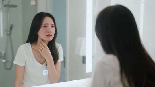 女性护肤品精华液使用前后对比短片