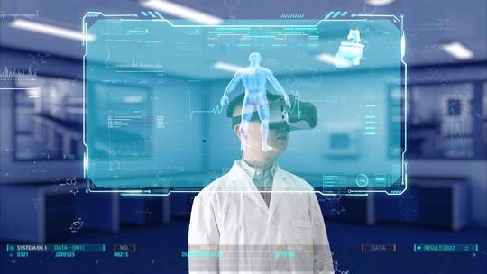 vr虚拟现实技术在智慧医疗中的应用视频素材模板下载