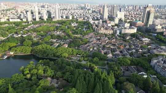 宁波天一阁月湖景区5A景区航拍