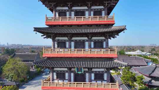 扬州大运河文化旅游度假区大明寺栖灵塔航拍