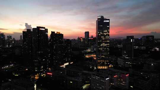 深圳南山粤海街道夜景航拍