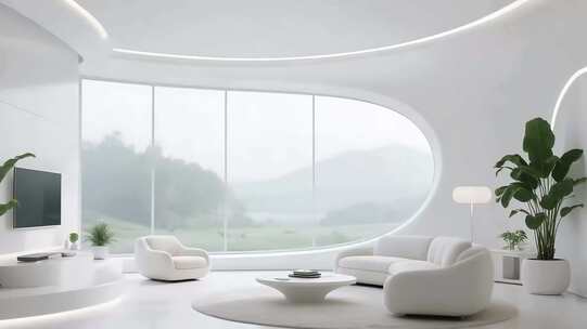 现代室内白色客厅空间素材