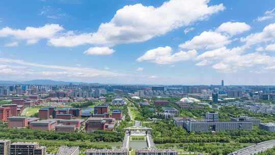 浙江大学紫金港校区夏季航拍延时