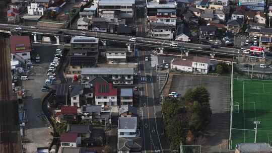 城市，房子，汽车，道路