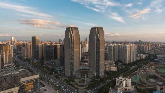 昆明日落城市夜景