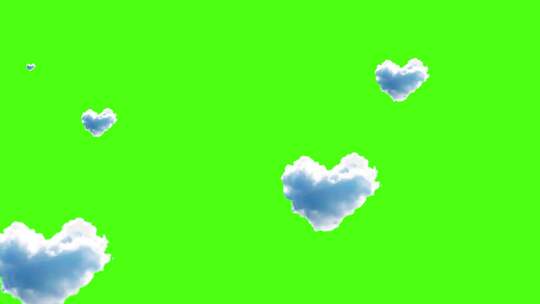 心形云爱心蓝色白云飘逸云彩色彩云层视频素材模板下载