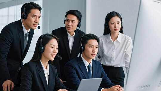 商务团队办公沟通场景