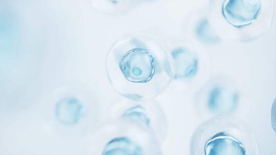透明球形细胞生物科技背景3D渲染