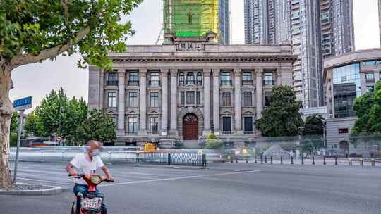 武汉_江汉关大楼_地标建筑地面延时001视频素材模板下载