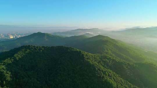 K广州日出航拍白云山日出