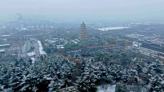 西安大雁塔雪景