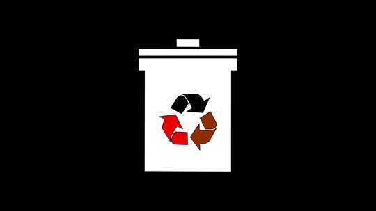 垃圾桶和可回收的标志视频素材模板下载