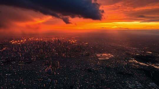 玻利维亚 城市日落全景俯瞰