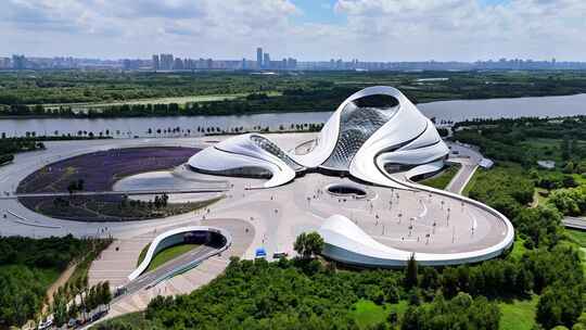 现代建筑空中俯瞰景观