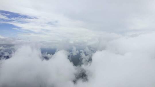 高空航拍蓝天白云平流雾云海仙境