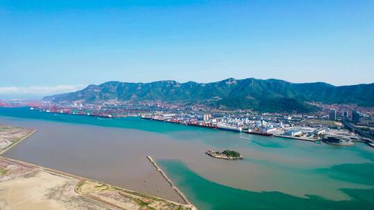 连云港海边港口集装箱物流化工厂合集视频素材模板下载