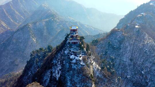 航拍陕西南五台山景区