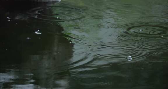 4K雨水惊蛰谷雨意境屋檐雨滴滴水