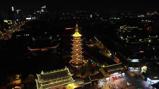 南禅寺夜景4K航拍原素材