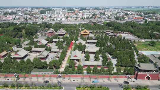 航拍河南周口淮阳太昊陵景区