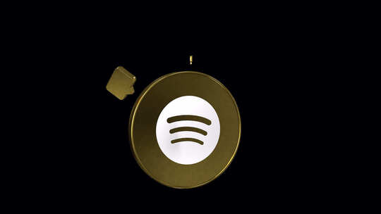 Spotify现代3D圆形图标金色