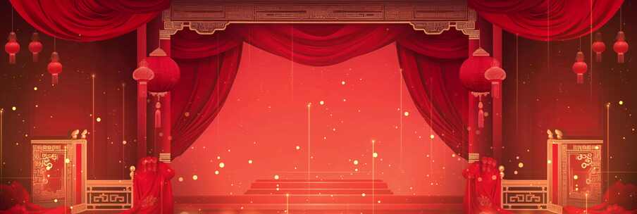 红色舞台背景3