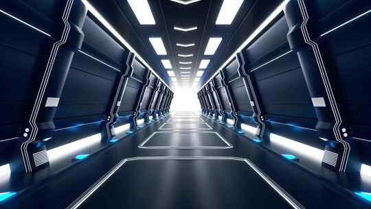 蓝色科技隧道穿梭4K