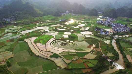 贵州黔西南兴义万峰林景区田园风光风景航拍