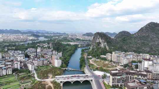 中国广西壮族自治区桂林市七星区穿山景区视频素材模板下载