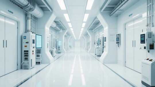 未来科技感实验室走廊