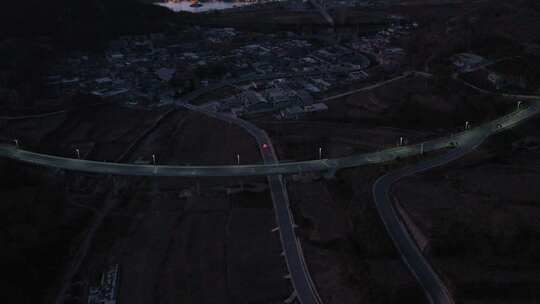 航拍 夜景 车流 跟车 跟拍 道路