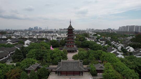 江苏苏州盘门景区4A景区航拍